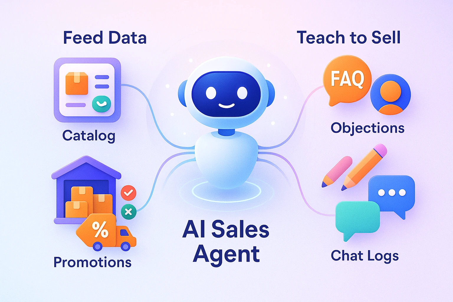 ai sales agent features data and training