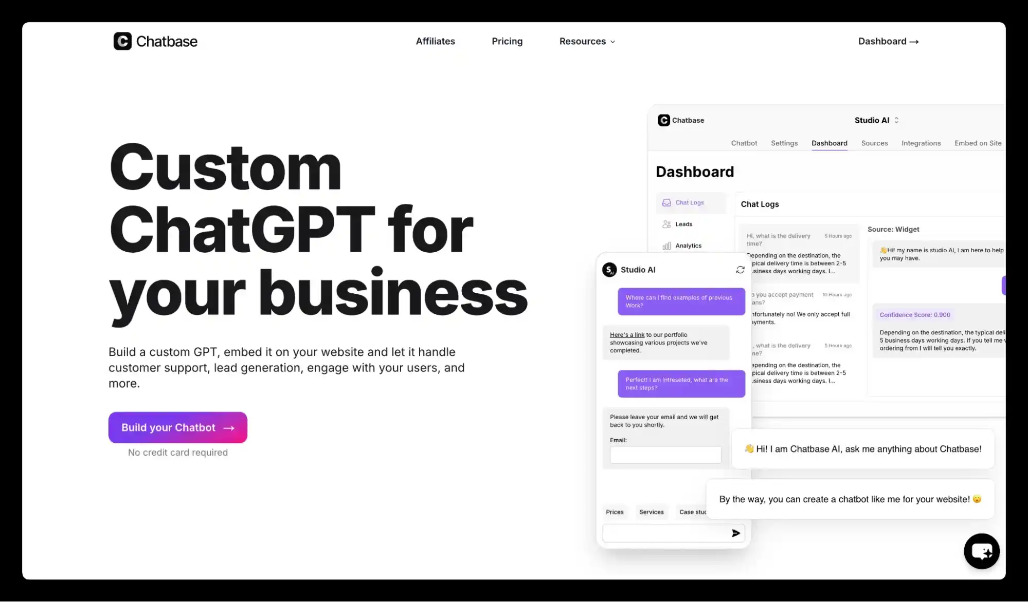 chatbase custom gpt chatbot dashboard