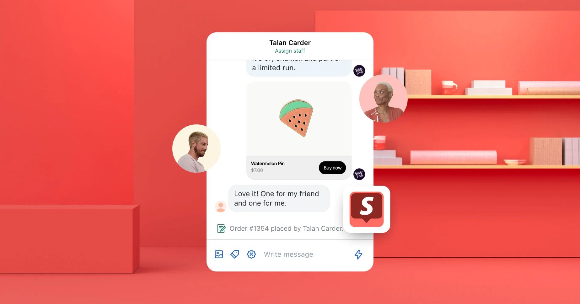 chatbox customer order conversation
