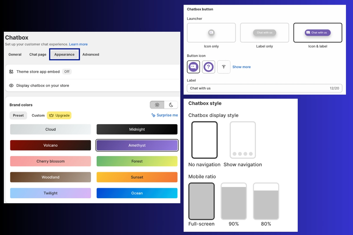 customize chatbox appearance and style