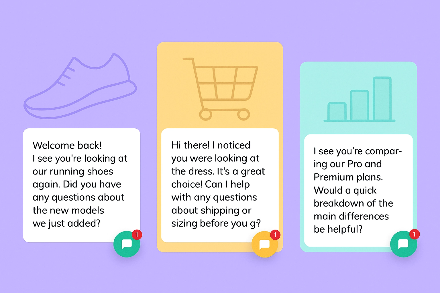 examples of proactive chat triggers on shopify