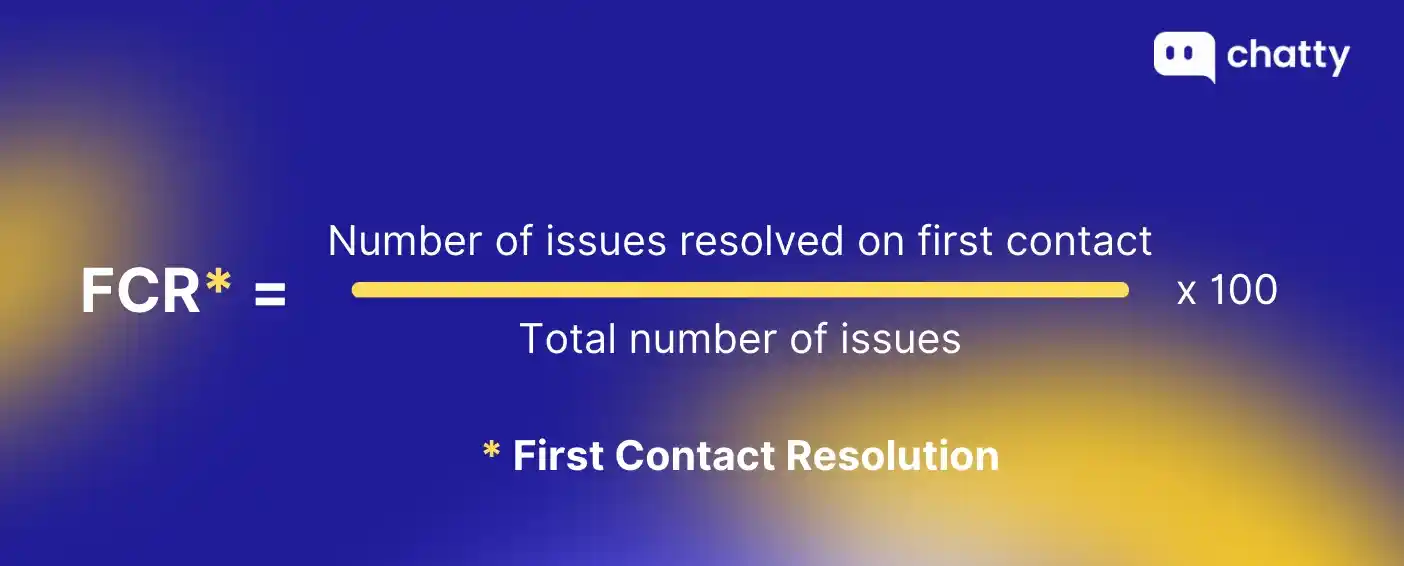 fcr formula first contact resolution customer support