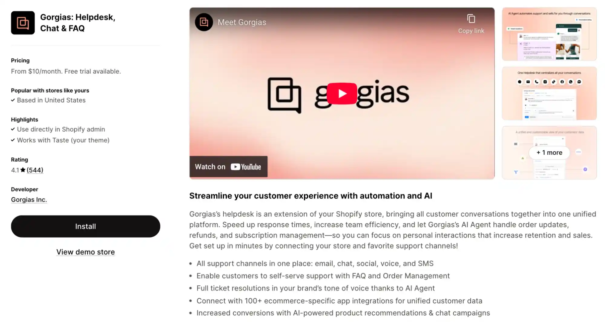 gorgias helpdesk app shopify customer support