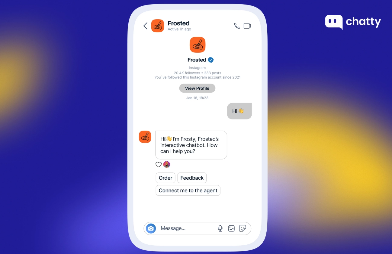 instagram chatbot example for customer support