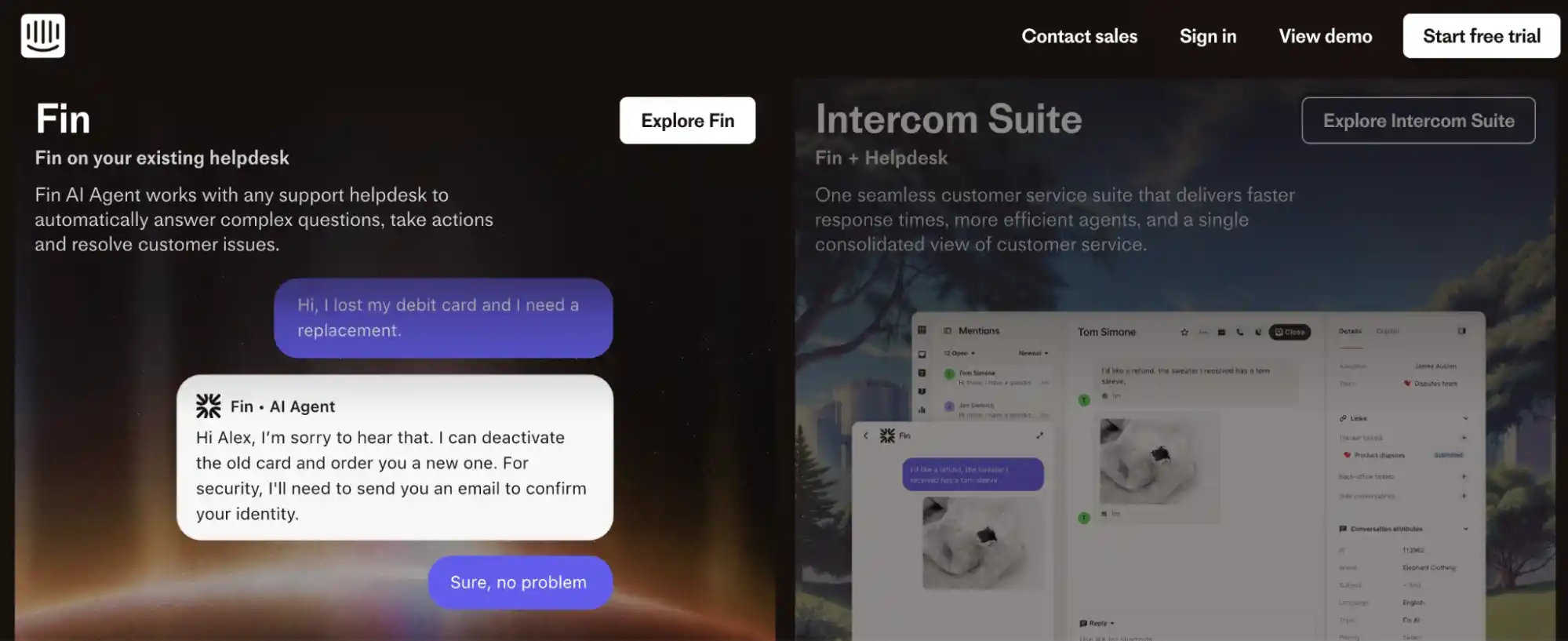 intercom fin ai agent resolves customer issues