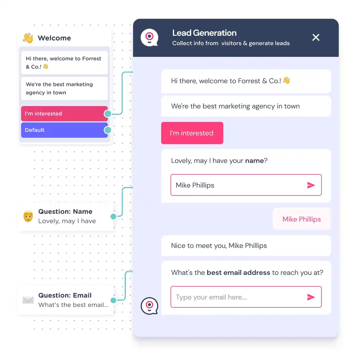 landbot conversational landing page chatbot
