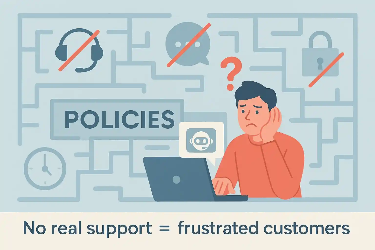 no real support frustrates customers