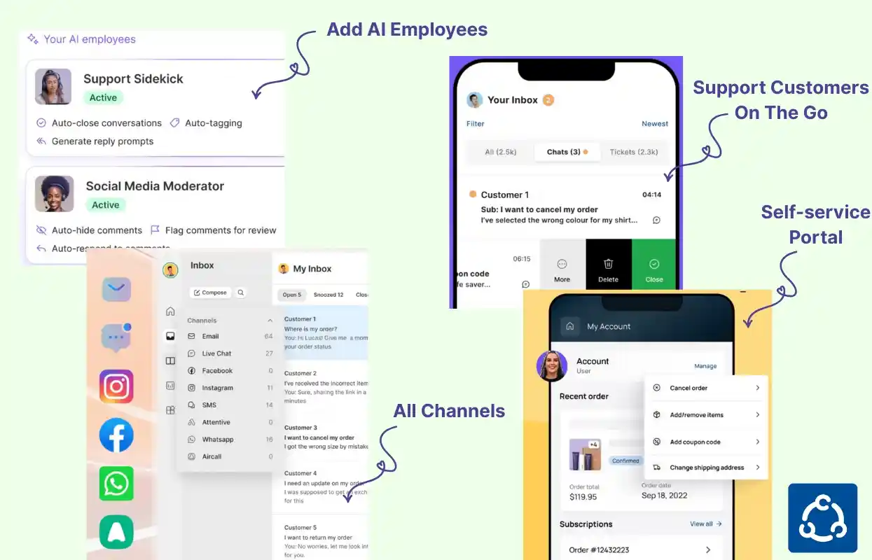 richpanel ai staff and self service portal for shopify support
