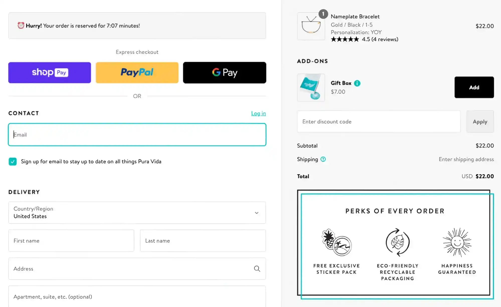 streamlined checkout with trust signals