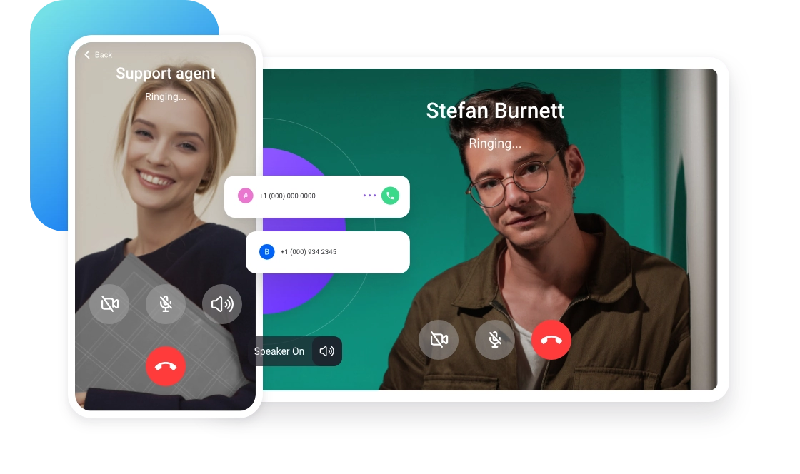 video call support agent helping customer