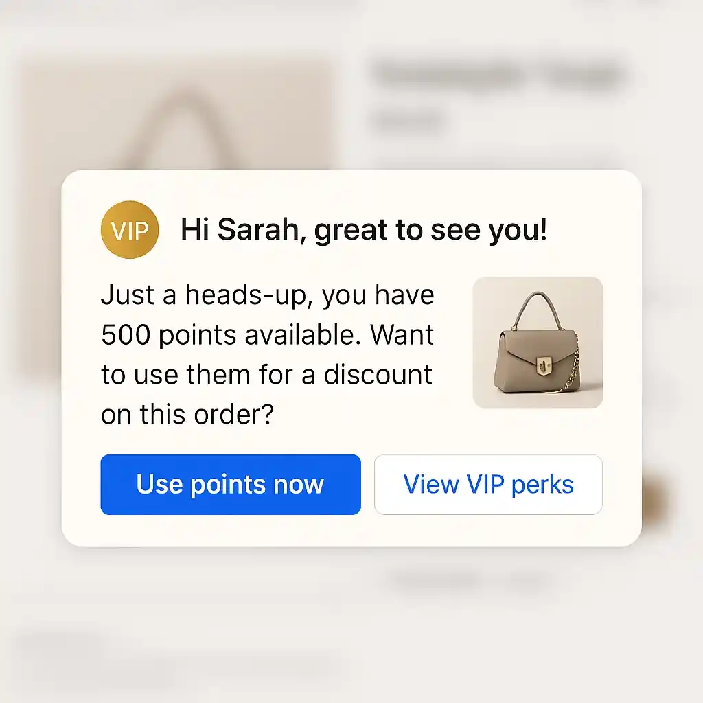 vip loyalty member check in points reminder