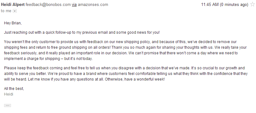 bonobos case study customer feedback free shipping
