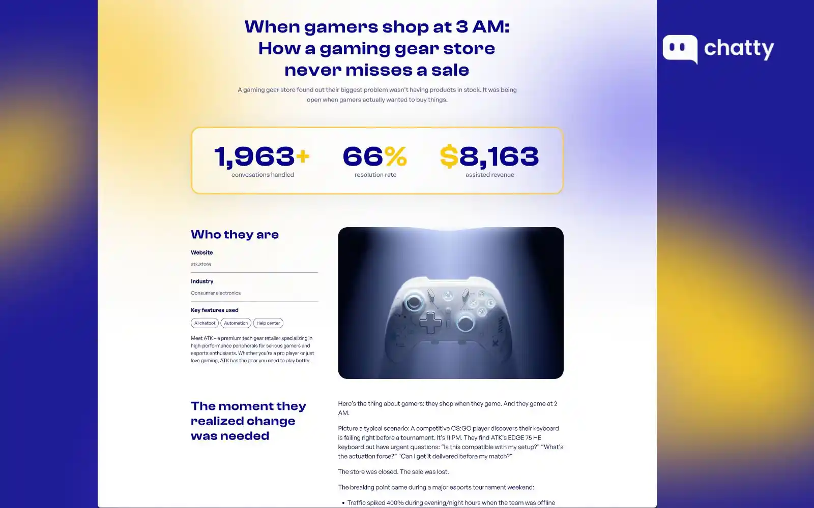 atk game success stories with AI customer service