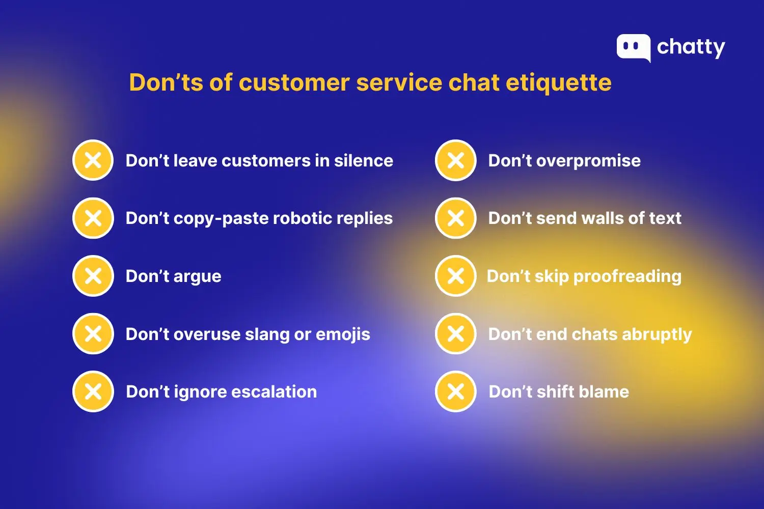 don'ts of customer service chat etiquette