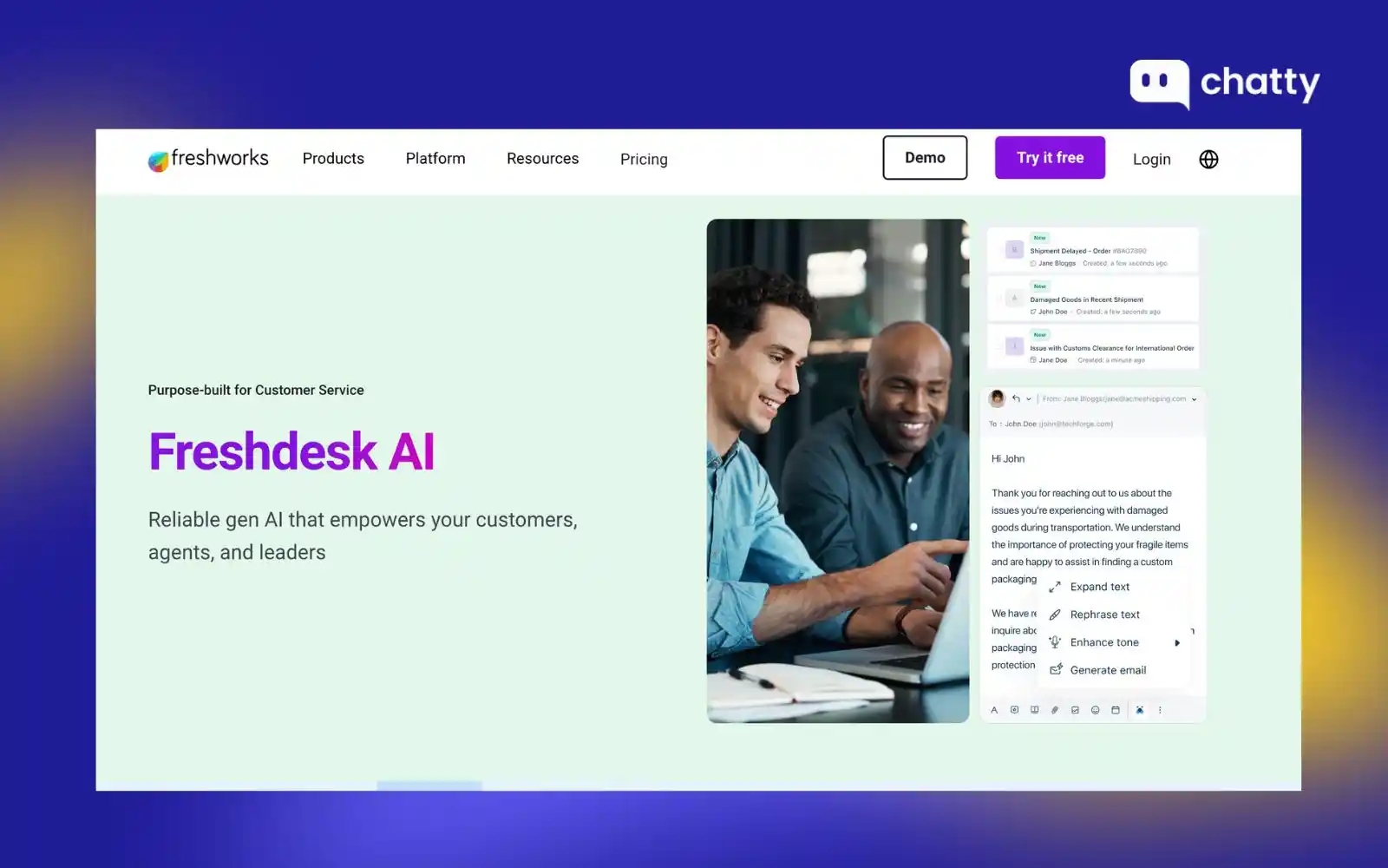 freshdesk ai customer service