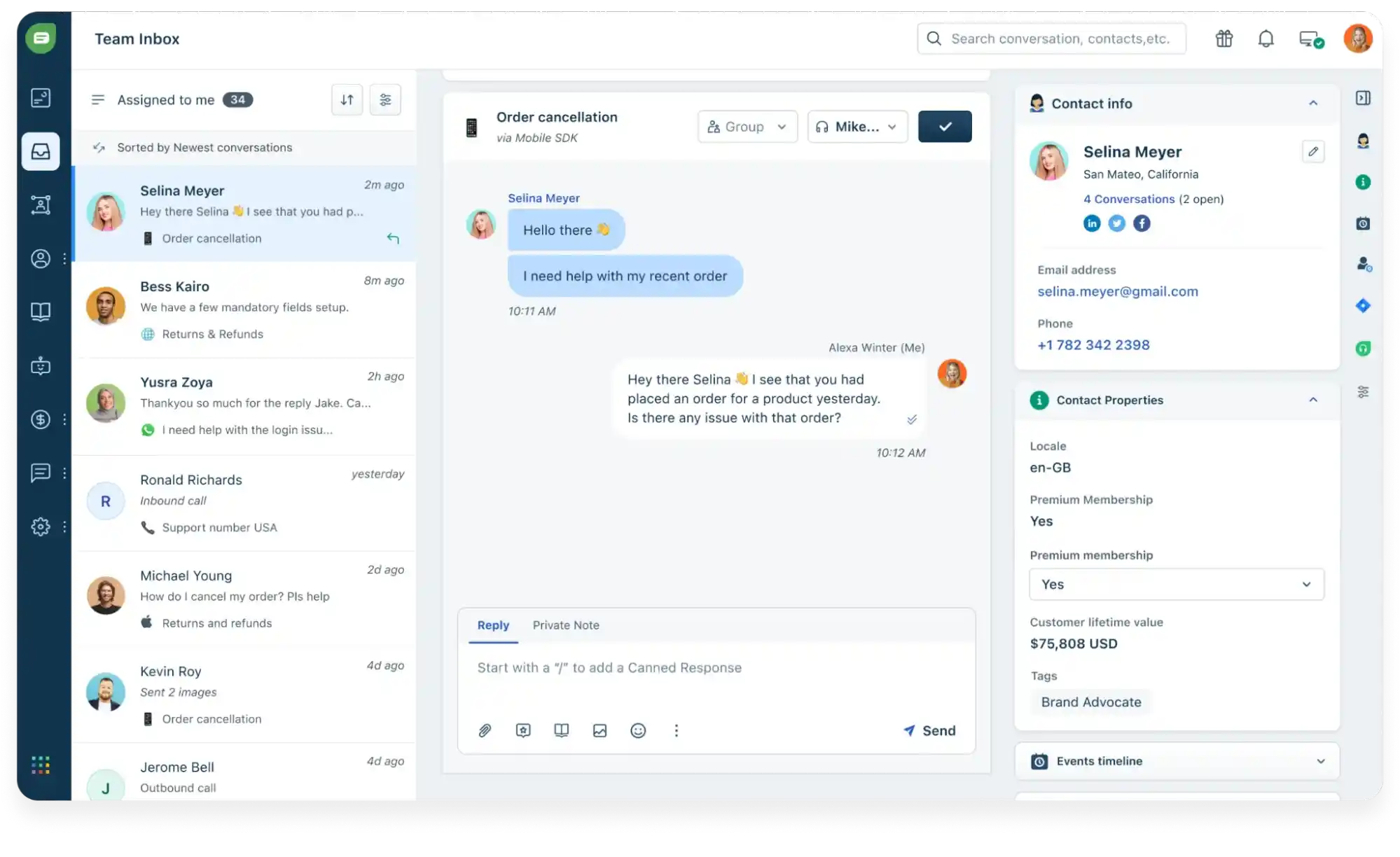 freshdesk team inbox managing customer queries