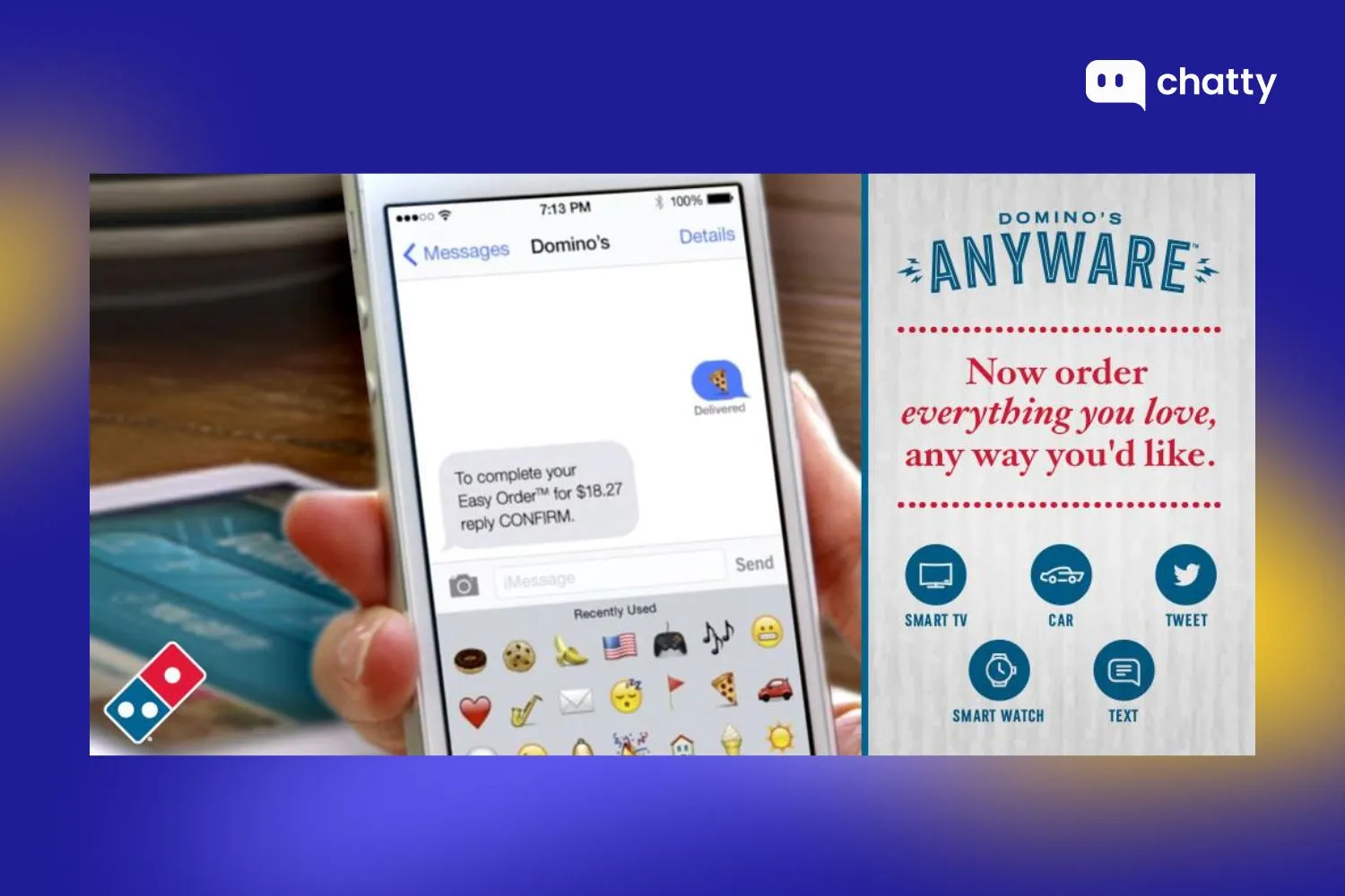 order Dominos via Twitter and emoji