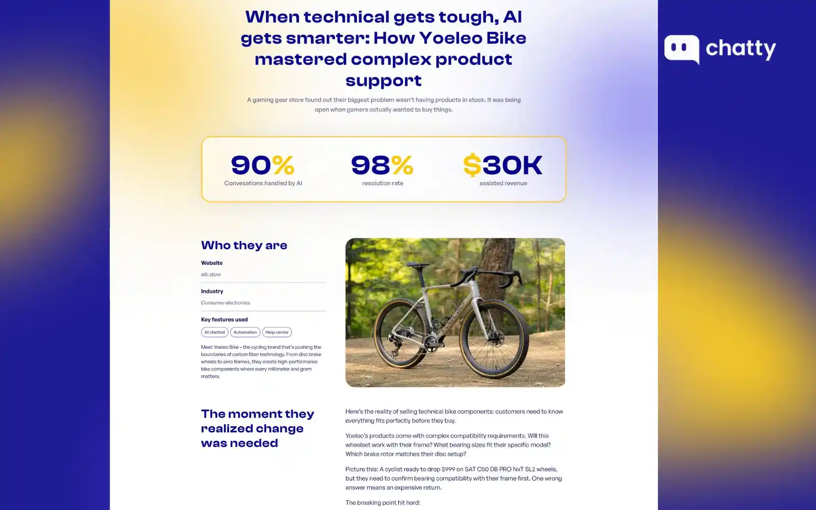 yeoleo bike success stories with AI customer service