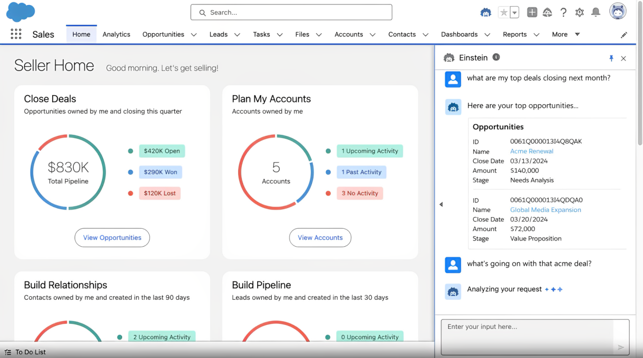 salesforce einstein ai forecasting