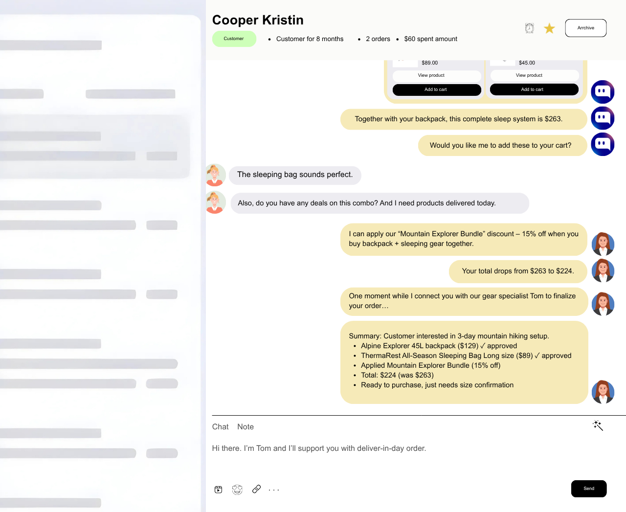 chatty escalates to live agent
