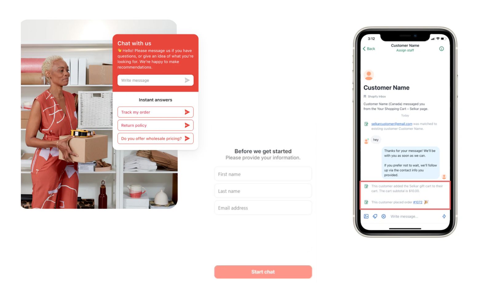 Core features of Shopify Inbox
