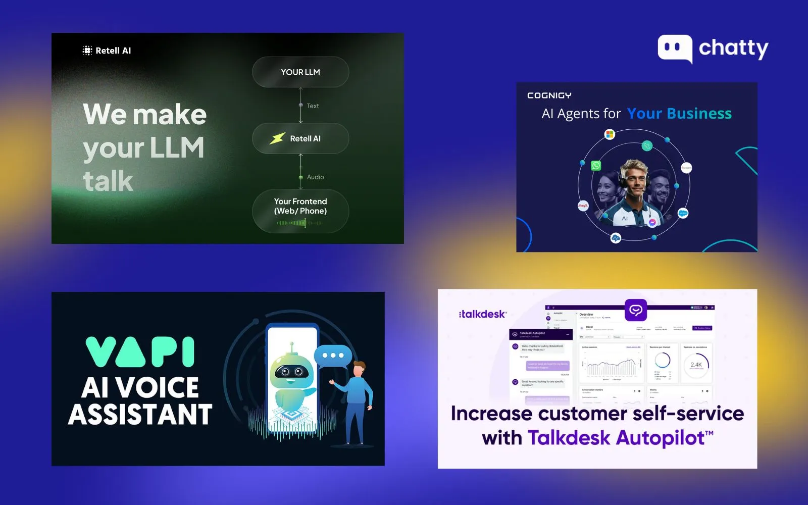 ai voice assistant platforms showcasing LLM powered voice agents for business use cases