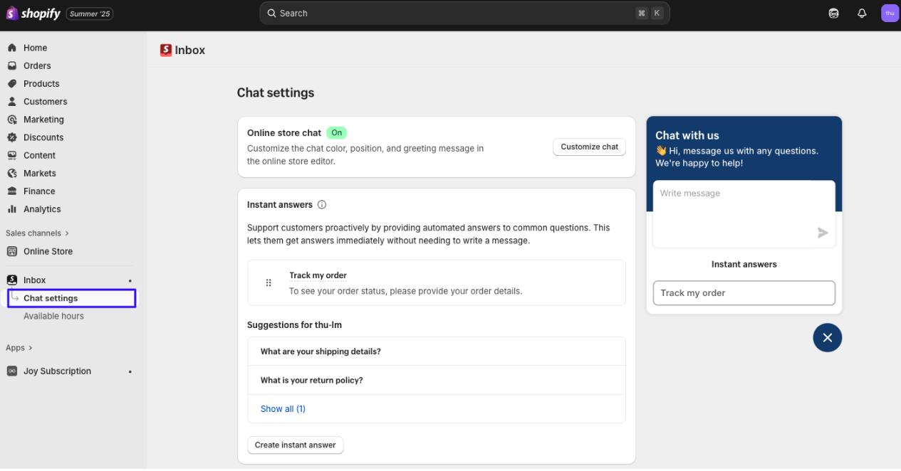 go to Chat settings

