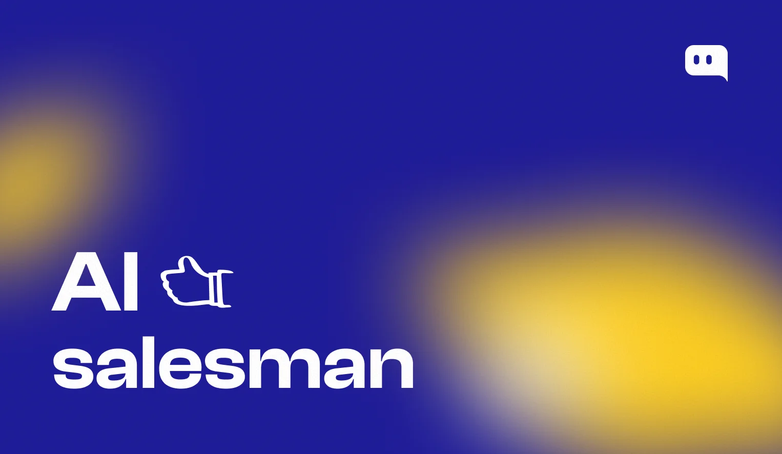AI salesman featured image on Chatty branded gradient background for automated sales assistant article