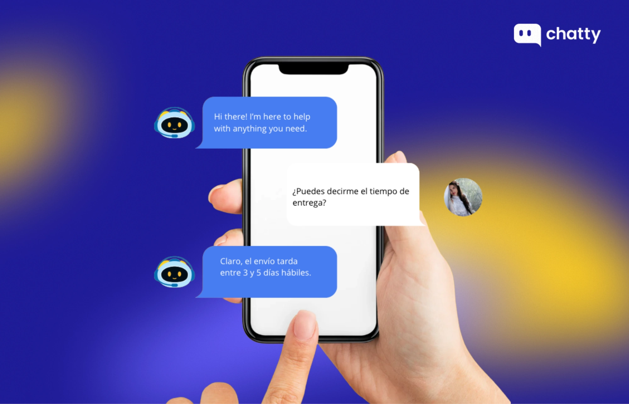 Chatbot providing multilingual customer service answers