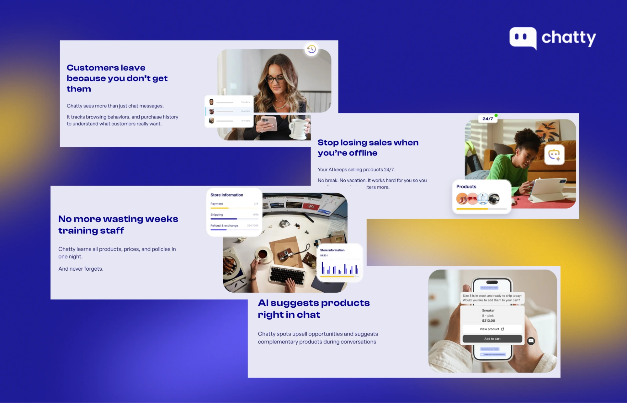 chatty aib enefits customer retention training sales and upsell