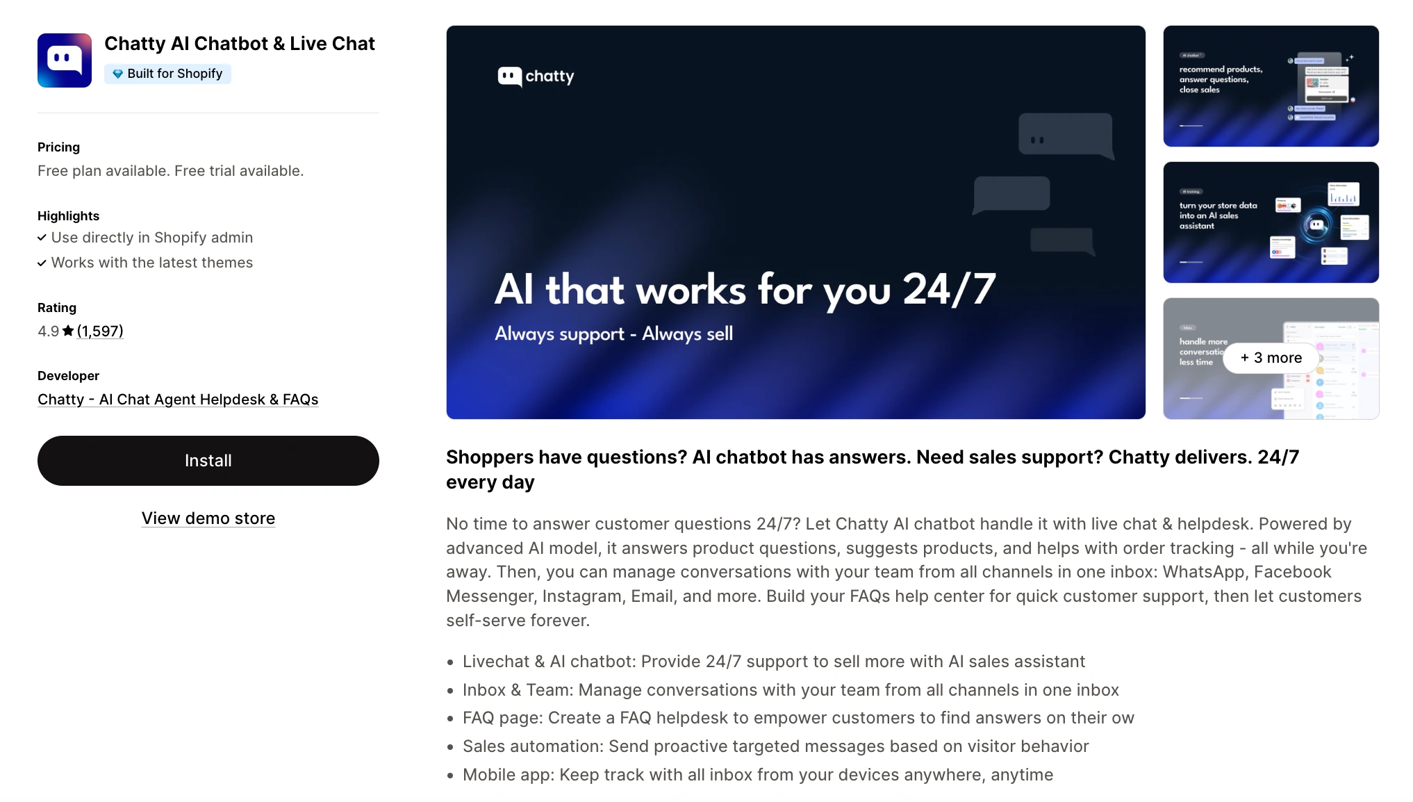 Chatty AI first conversational commerce for Shopify