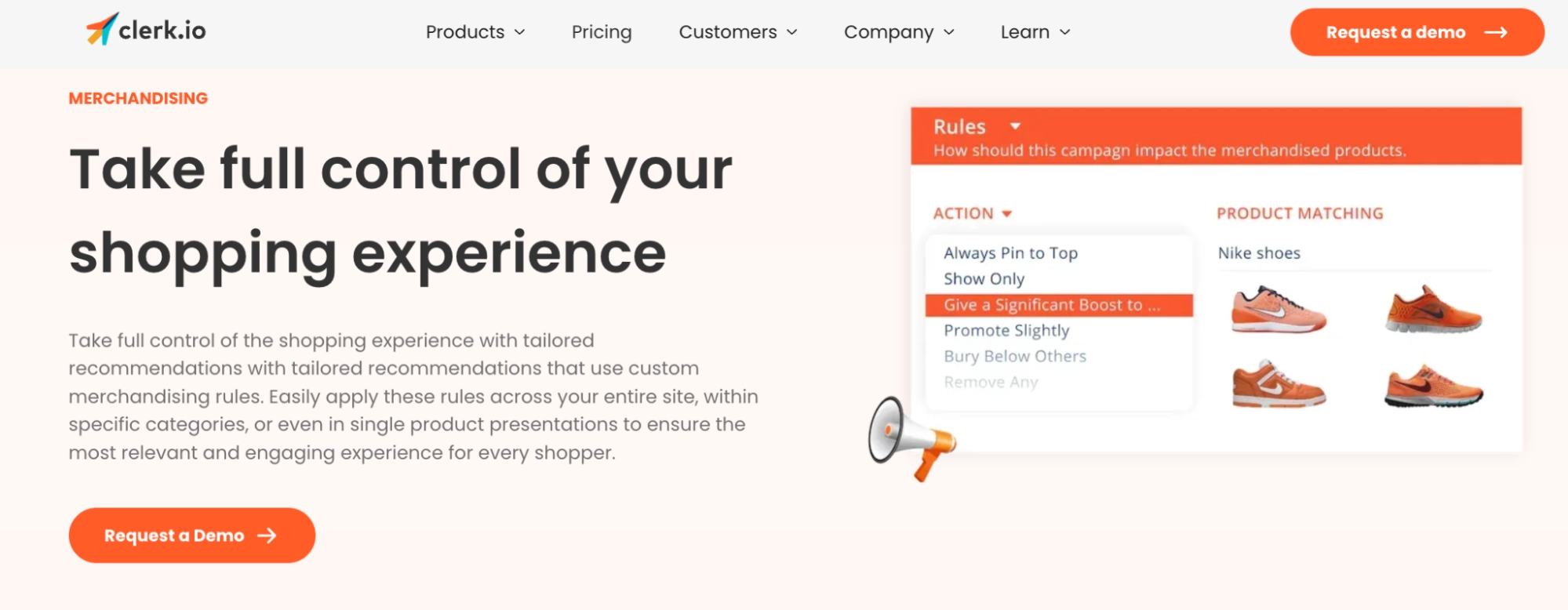 clerkio merchandising rules and product matching