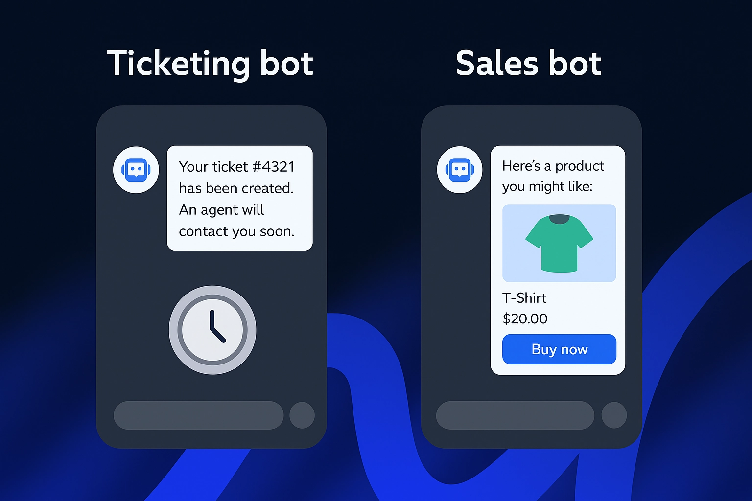 Examples of customer service and sales chatbots