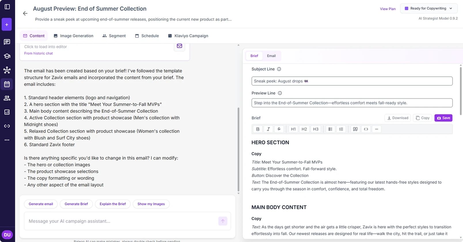 email marketing platform with ai generated campaign draft