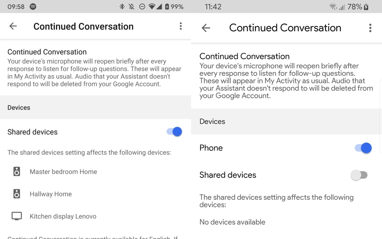 Multi-turn conversation context setting in Google Assistant