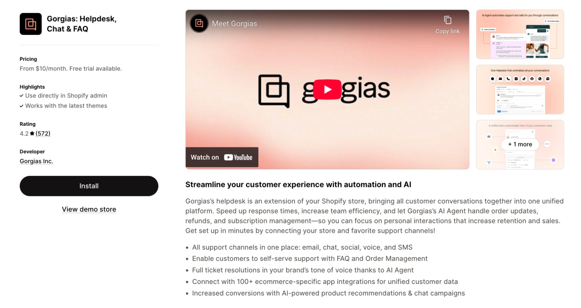 gorgias helpdesk chat faq shopify
