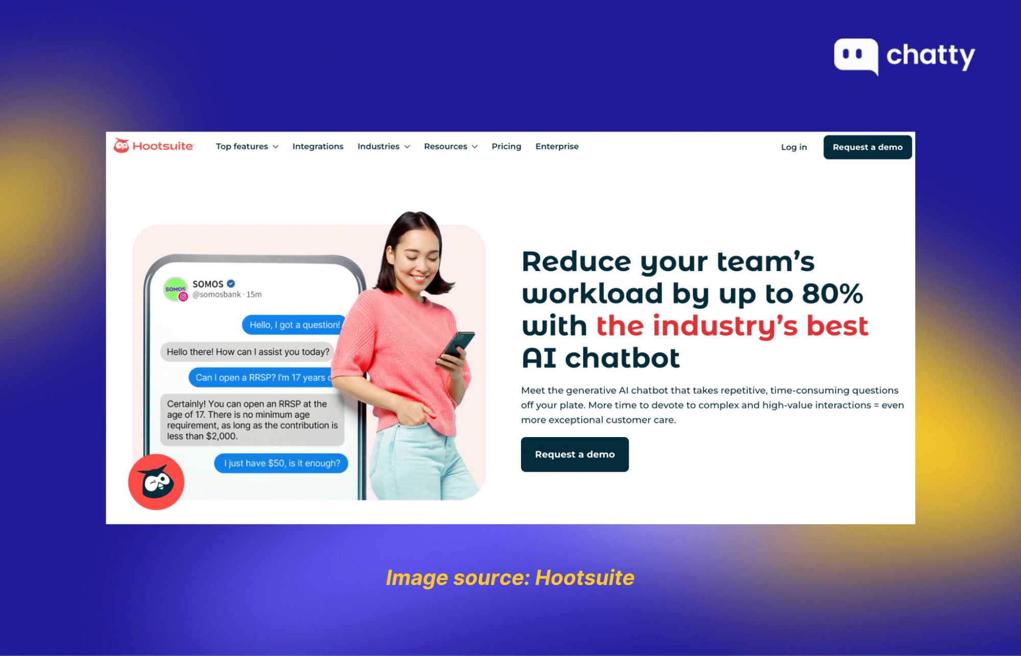 Hootsuite AI chatbot customer support