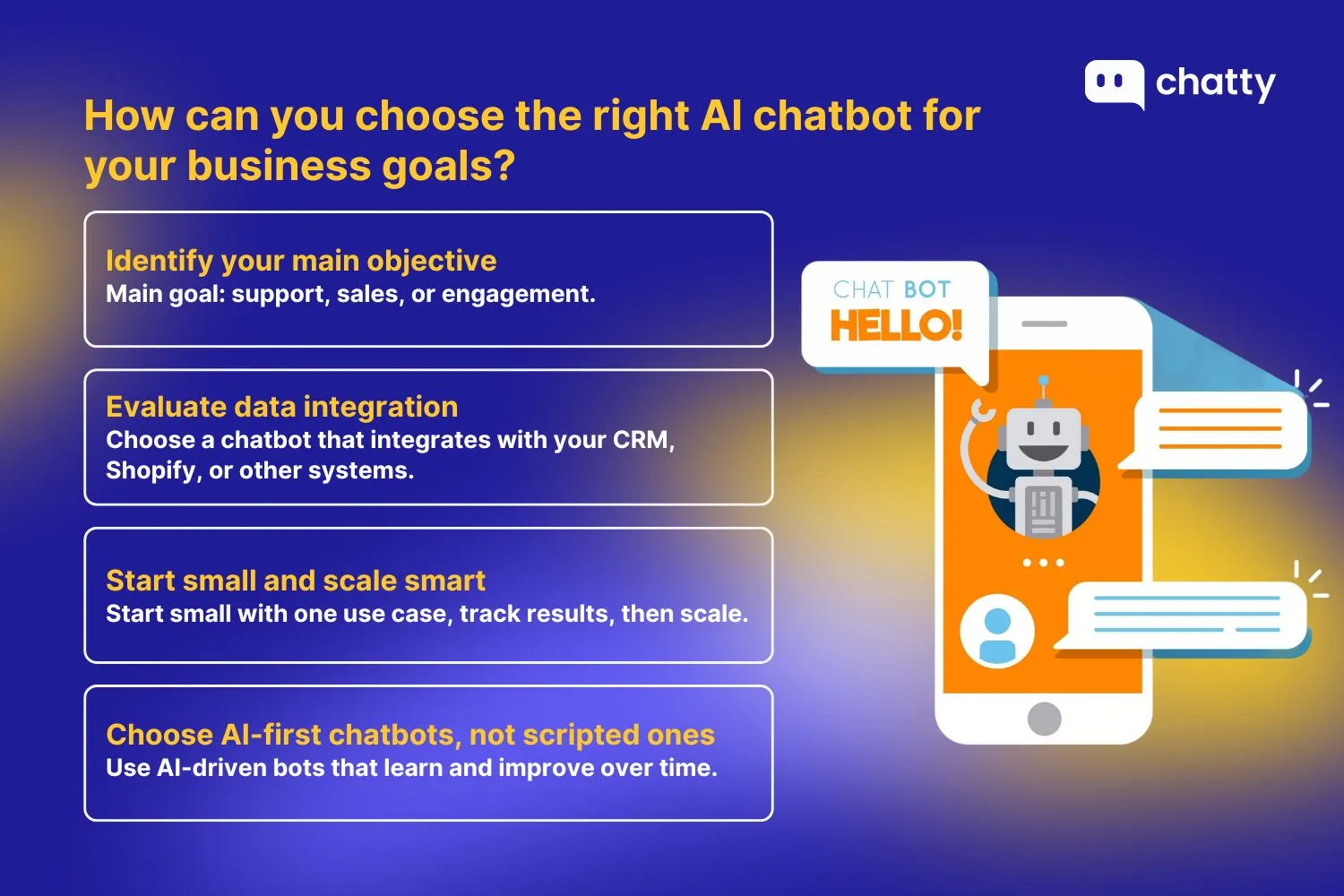 how can you choose the right ai chatbot for your business goals