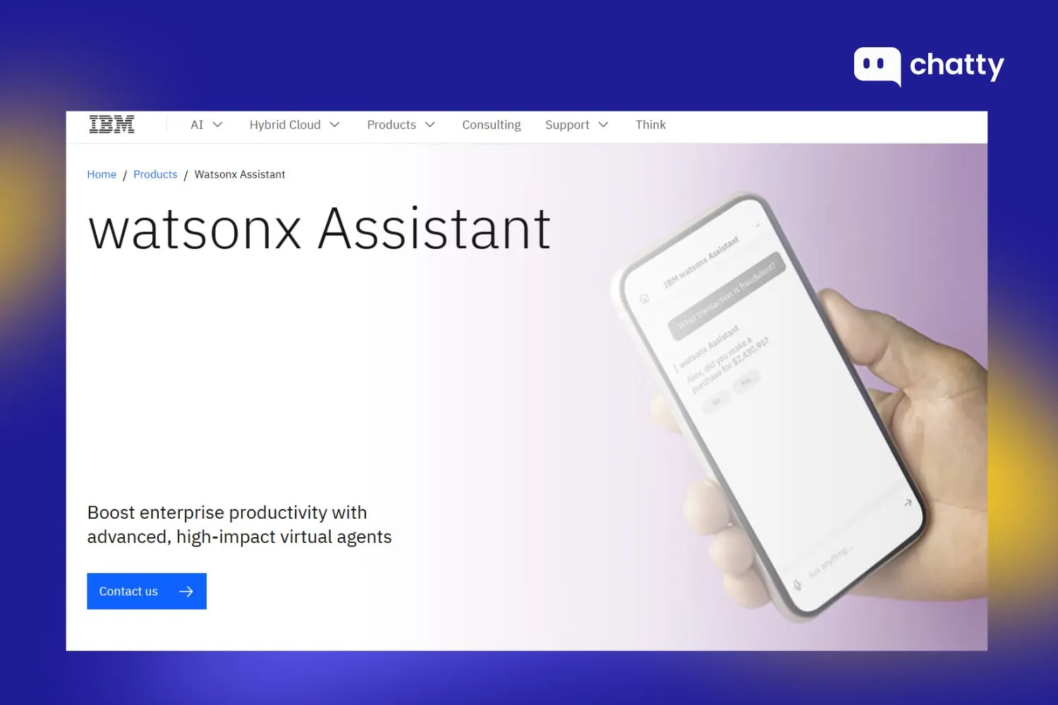 ibm watsonx assistant chatbot