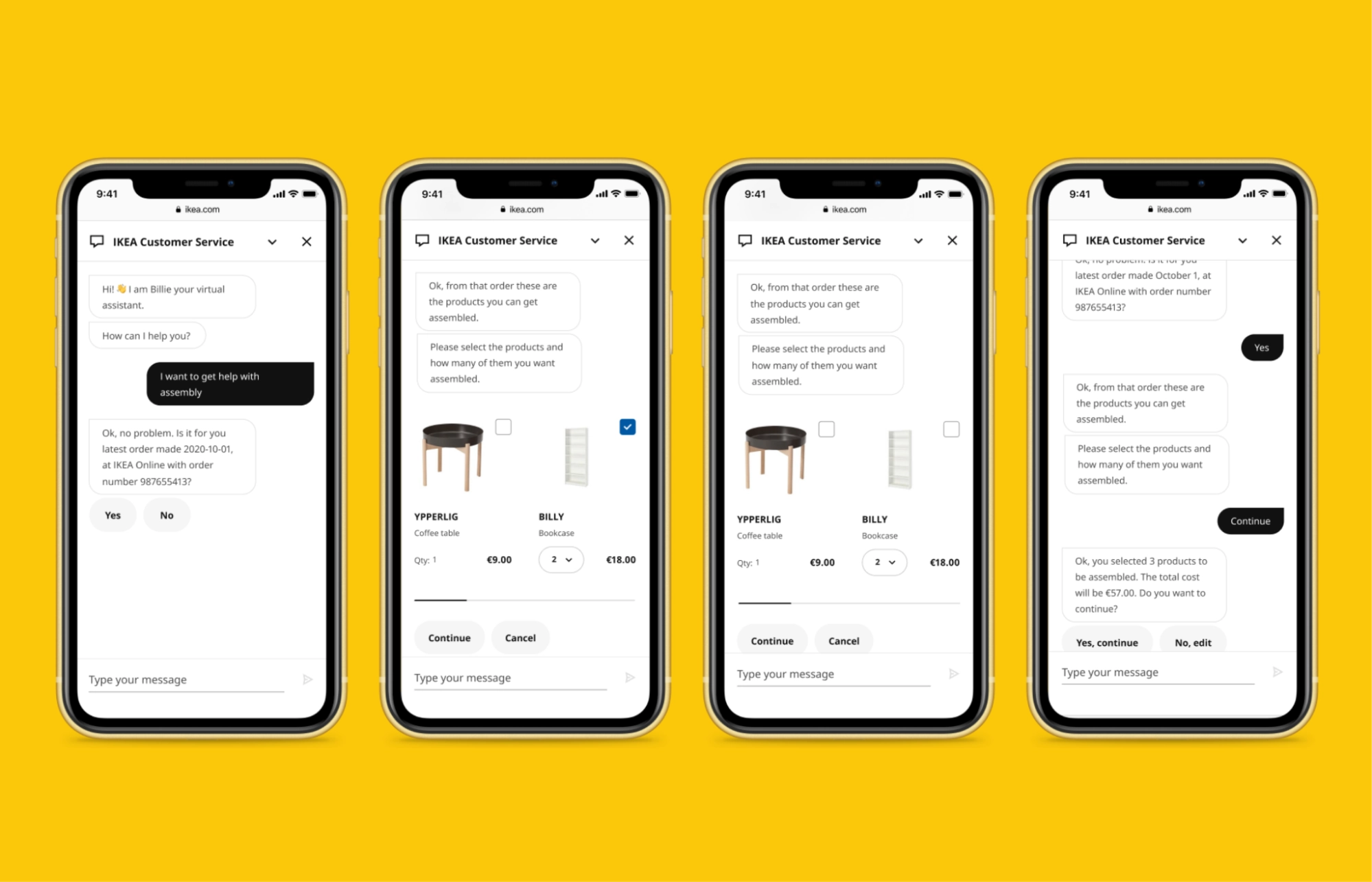 ikea billie chatbot guides assembly with order context