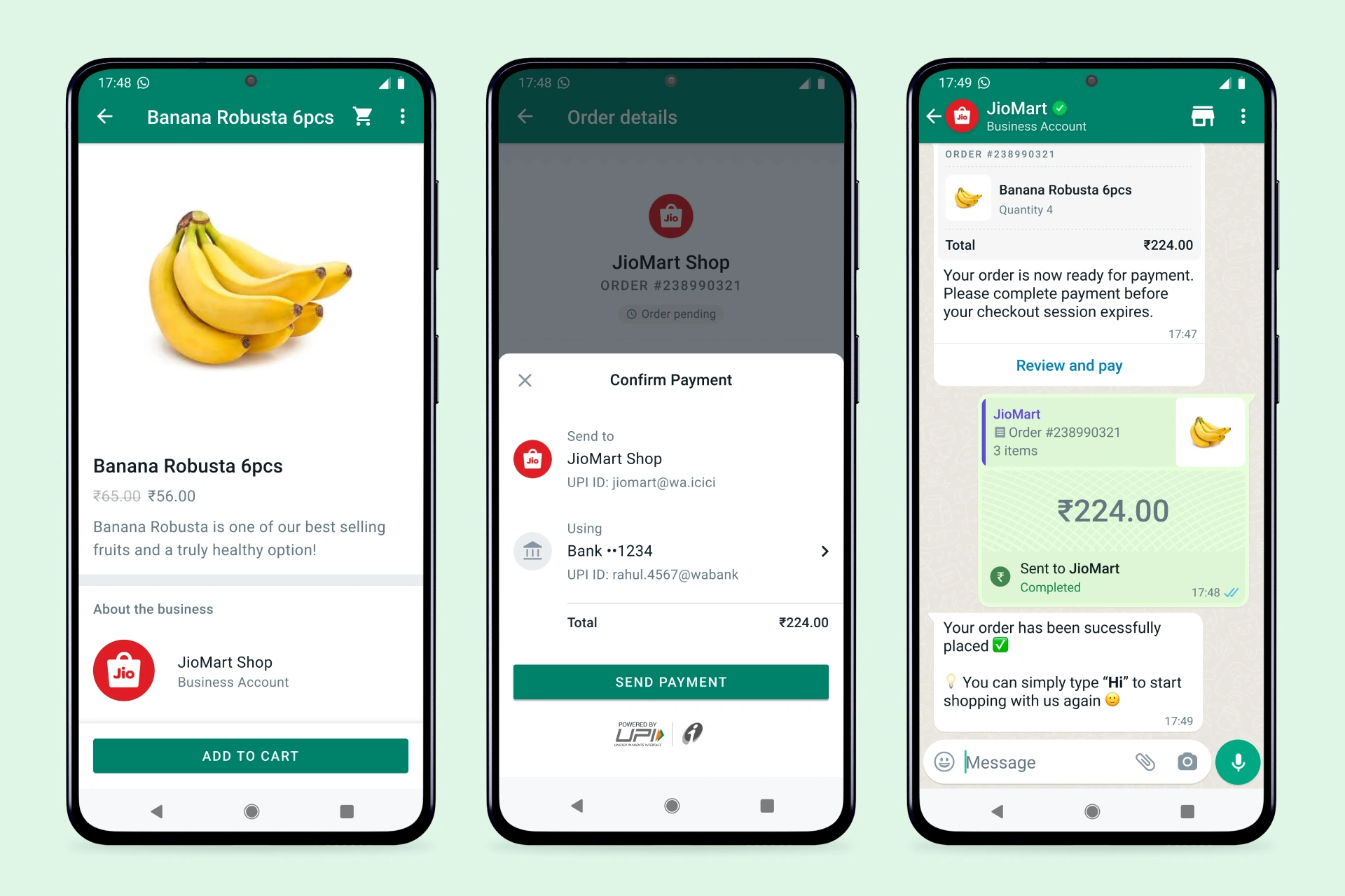 JioMart WhatsApp conversational checkout