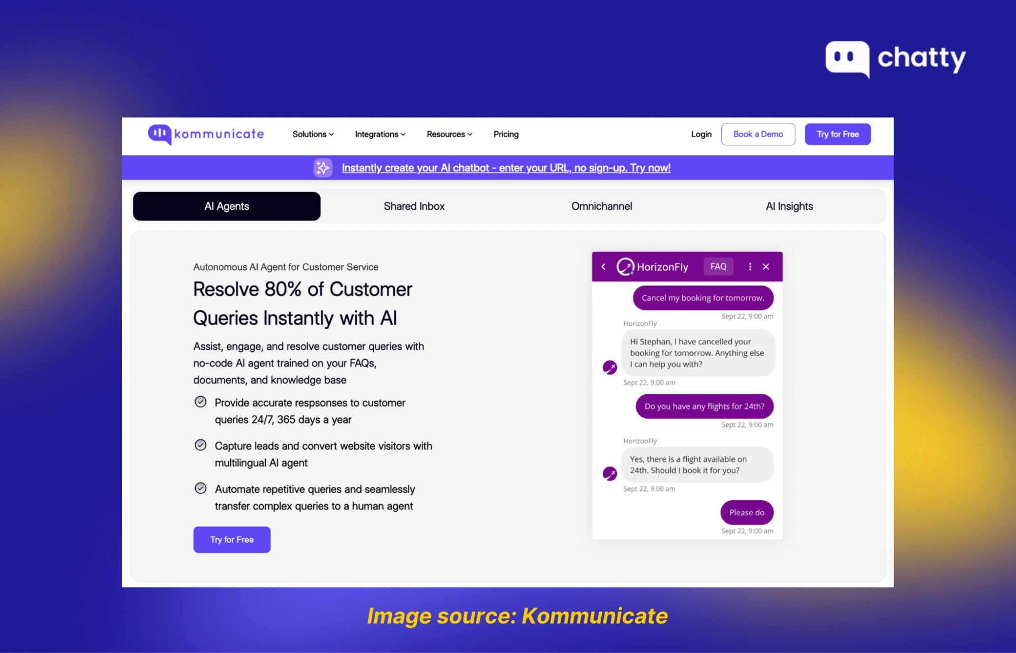 kommunicate ai support dashboard resolving customer queries