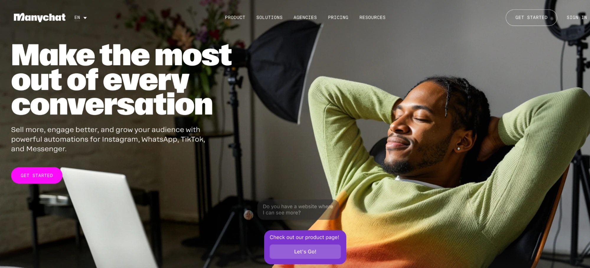 ManyChat conversational marketing for Instagram and WhatsApp
