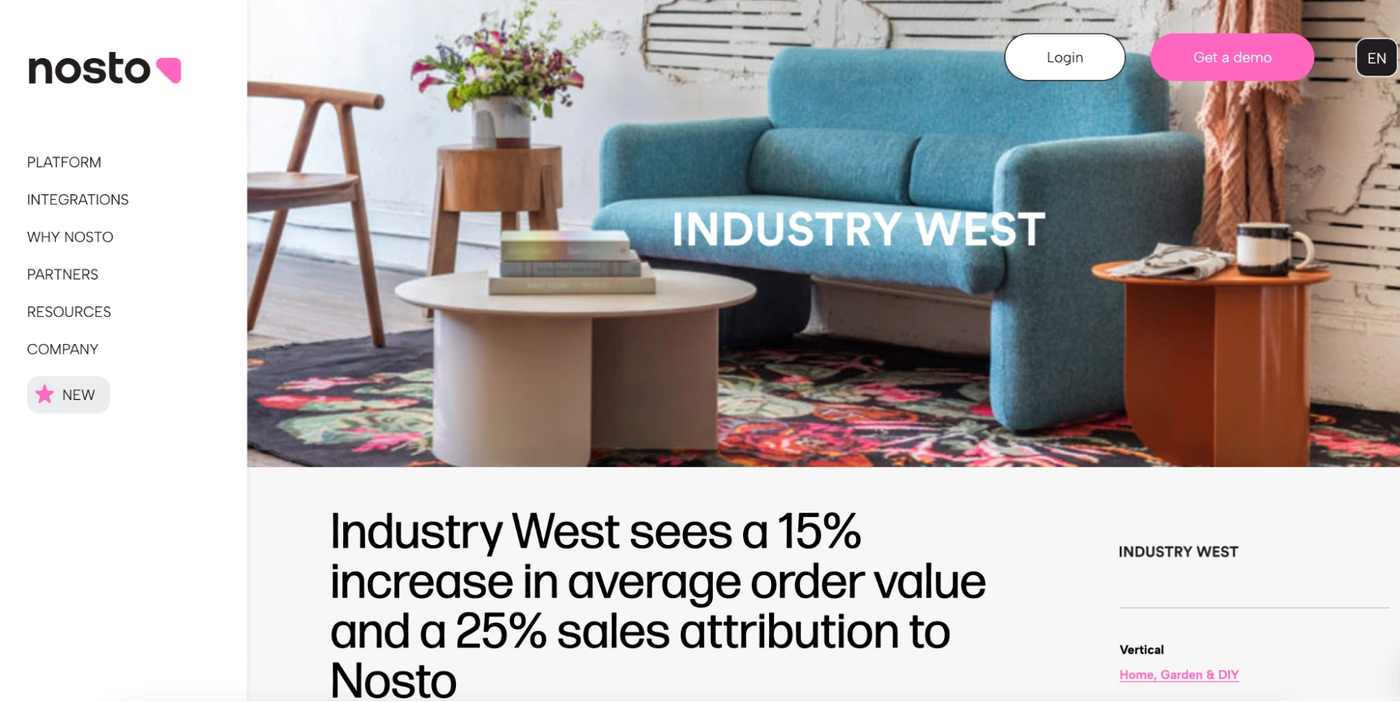 nosto industry west personalization case study