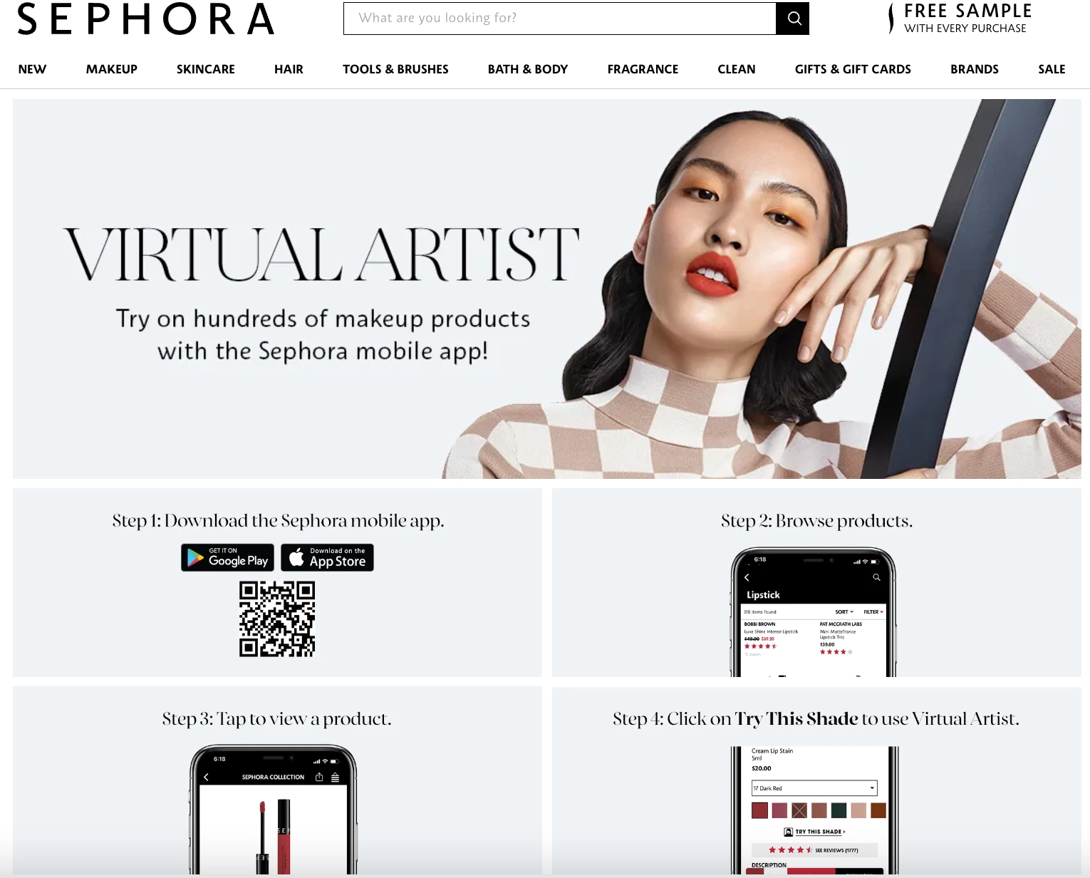 sephora virtual artist app makeup try on guide
