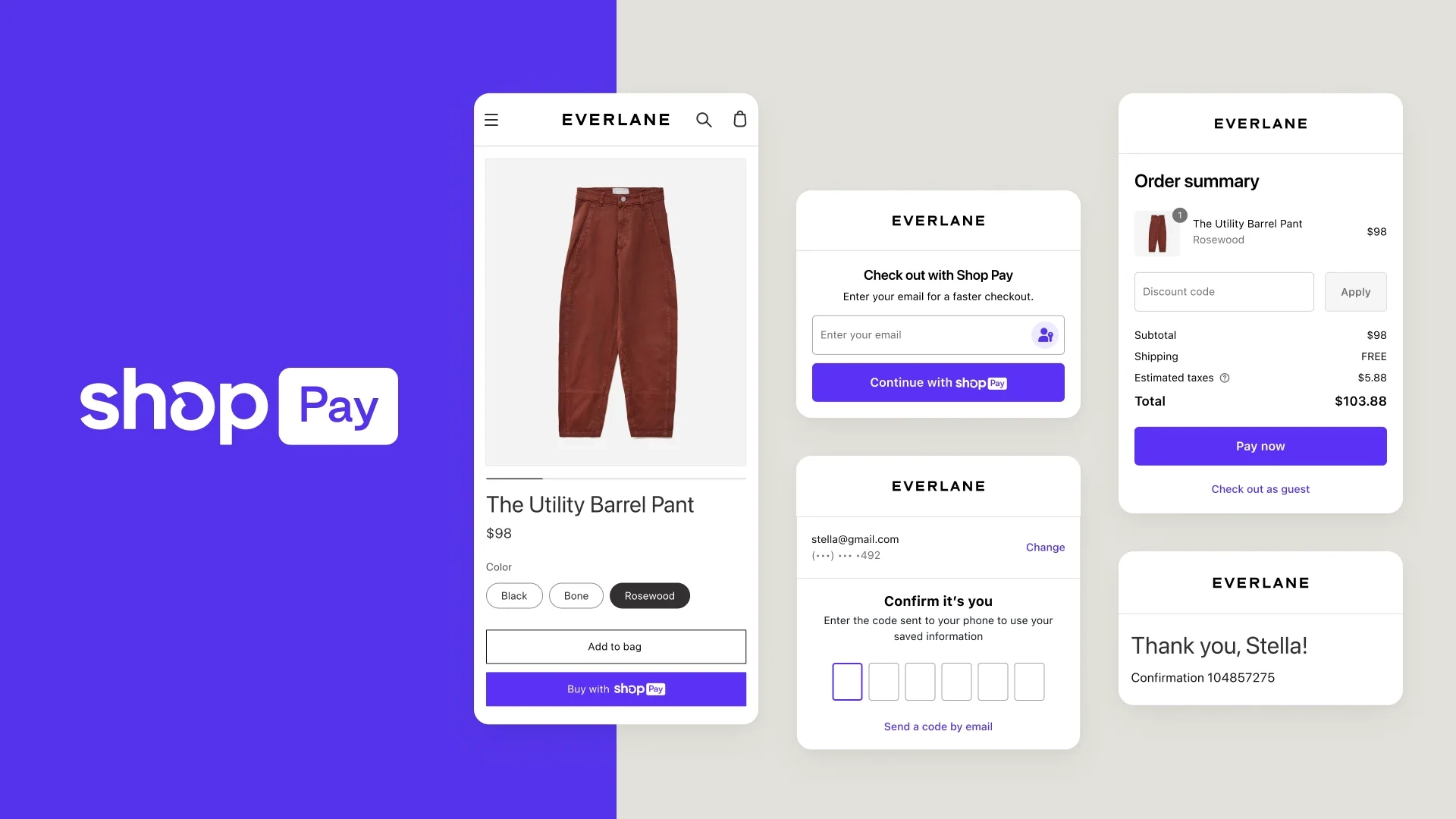 shop pay accelerated checkout flow on everlane