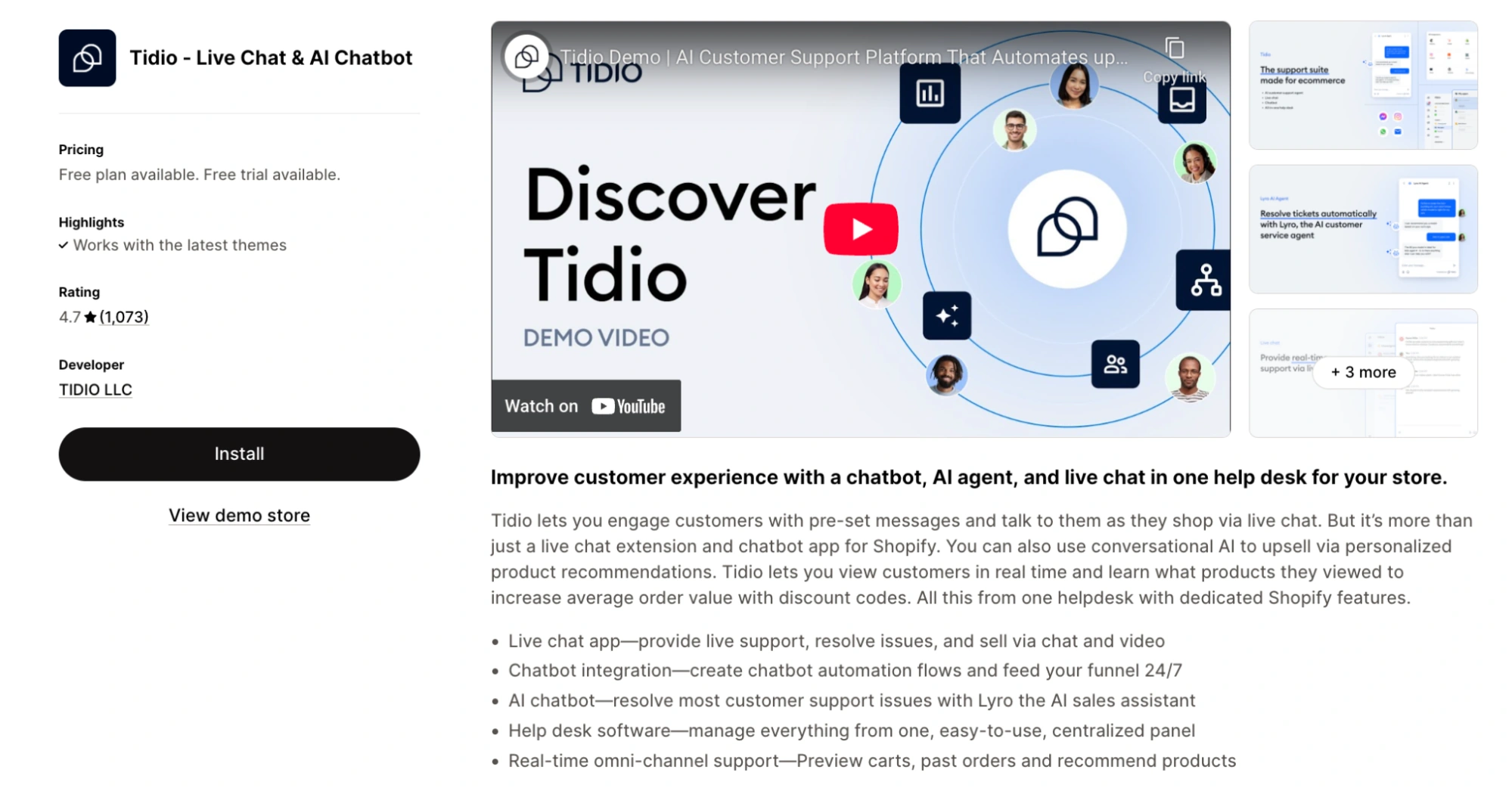 tidio livechat ai shopify