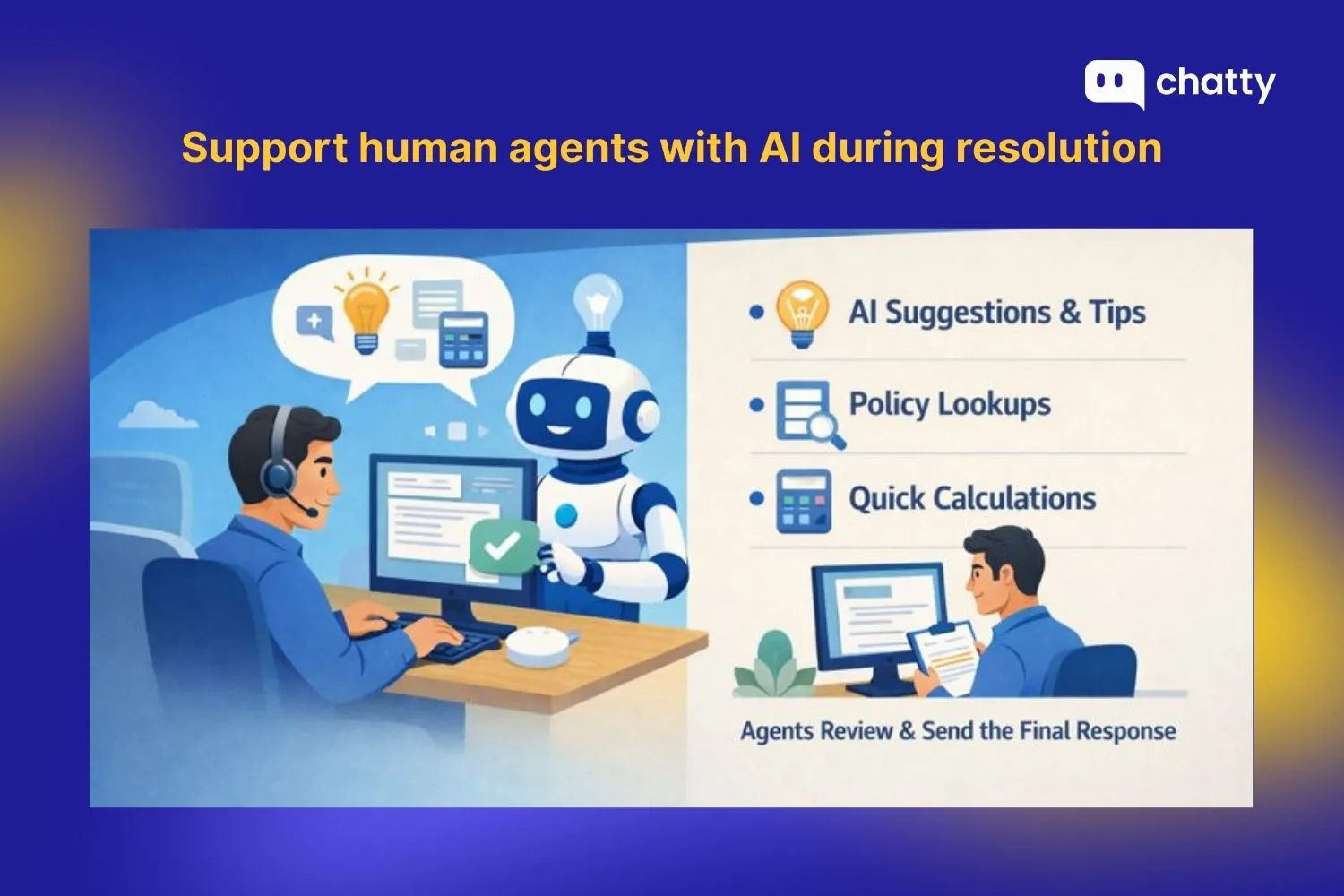 support human agents with ai during resolution