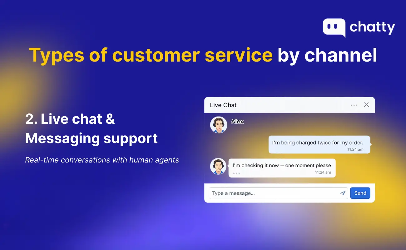Live chat and messaging support