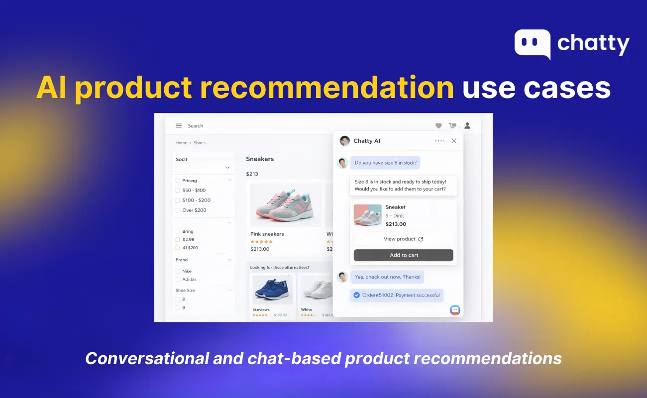 Conversational chat based product recommendations